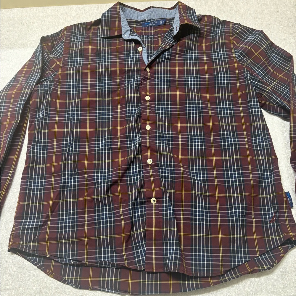Nautica Men's Plaid‎ Shirt - Red, Blue, and Yellow
